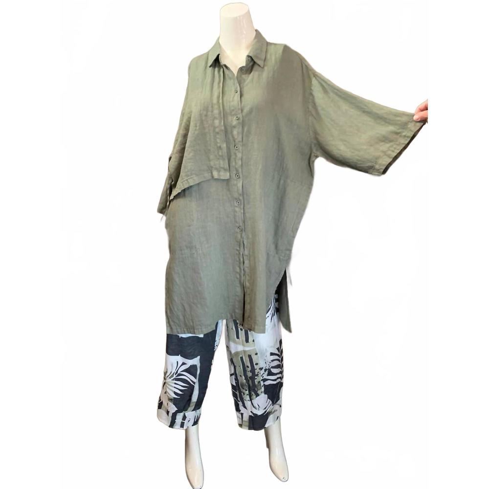 NEW LOTUS EATERS women's selma shirt in kiwi